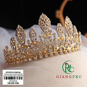 Vương miện cô dâu mẫu đá vuông nhỏ độc đáo giangpkc sp002735