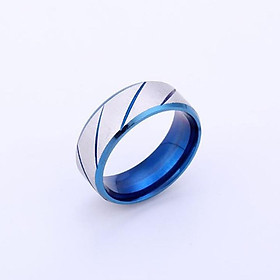 Nhẫn titan nam - Nhẫn nam inox sọc xéo nhiều màu cao cấp thời trang thép không gỉ trangsucpt