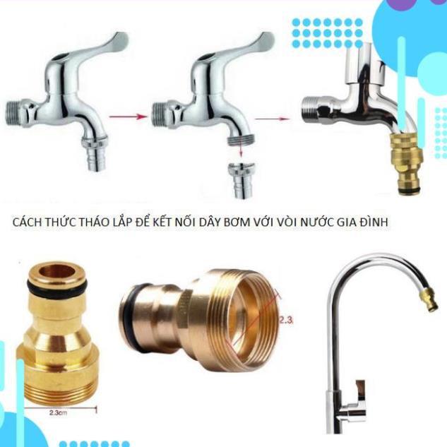 Bộ dây vòi xịt nước rửa xe, tưới cây . tăng áp 3 lần, loại 7m, 10m 206701 đầu đồng,cút đồng+ tặng khăn phượt