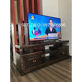 Kệ tivi gỗ sồi nga phun màu óc chó