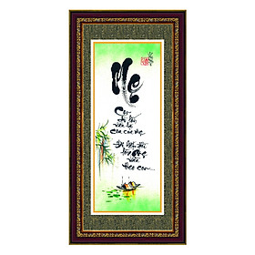Tranh thư pháp Tình mẹ treo tường Thế Giới Tranh Đẹp TPT-30x60-2