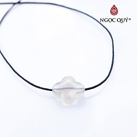 Mặt dây chuyền thánh giá xỏ ngang đá mã não trắng 14.5x14.5x6mm mệnh thủy, kim - Ngọc Quý Gemstones