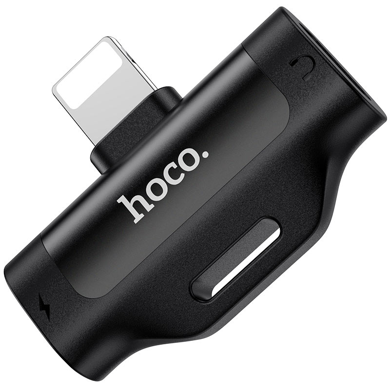 Bộ chuyển đổi âm thanh hoco is31 vừa sạc vừa nghe nhạc từ cổng iphone ra 2 đầu - jack chuyển tai nghe ip - hàng chính hãng