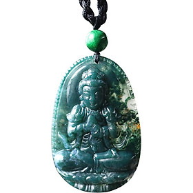Mặt Dây Chuyền Đại Nhật Như Lai Đá Chalcedony Ngọc Quý Gemstones GA69 (5 x 3 cm)