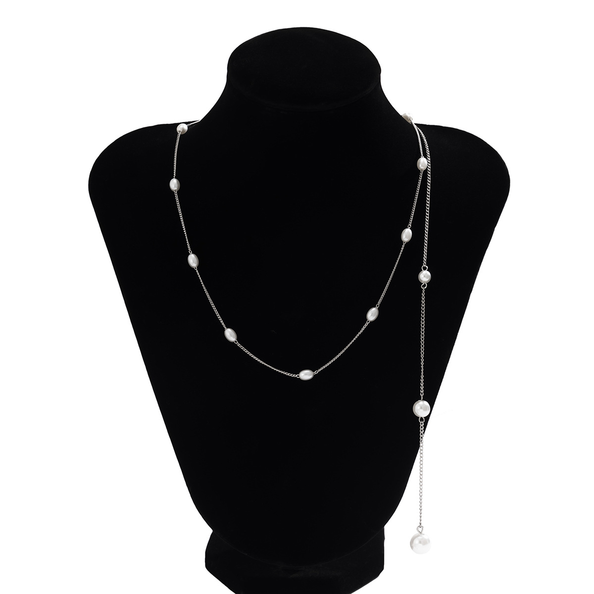 Dây đeo cổ vòng cổ dây chuyền hạt thả sợi dài phối đầm áo khoét sâu hở vai