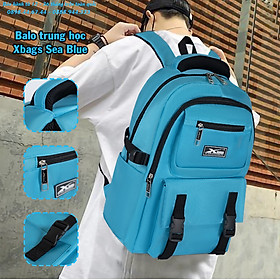 Balo trung học chống nước tiện lợi Xbags Sea Blue Xb 3201