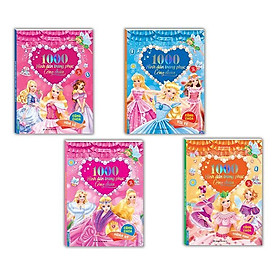 Sách - 1000 Hình Dán Trang Phục Công Chúa - Hoa Lệ + Vui Vẻ + Hoàn Mỹ + Thông Minh - Combo 4 Cuốn - Minh Thắng