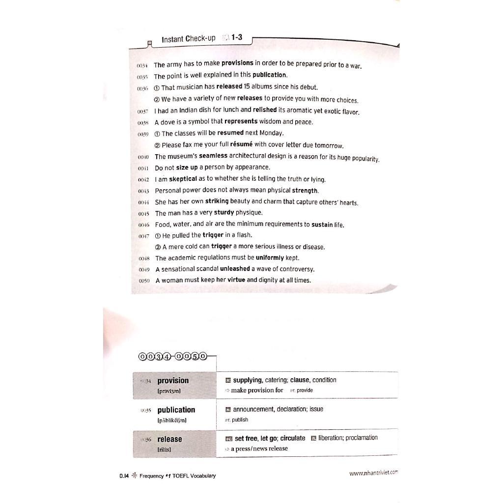 Sách - LinguaForum Frequency # 1 Toefl Vocabualary (Kèm 1CD) - Nhân Trí Việt