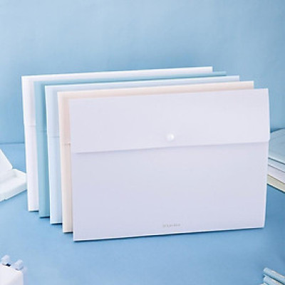 Cặp đựng tài liệu A4 Deli - 8 ngăn phân trang - file lưu trữ tài liệu - linfini - Xanh Dương / Trắng - 72456