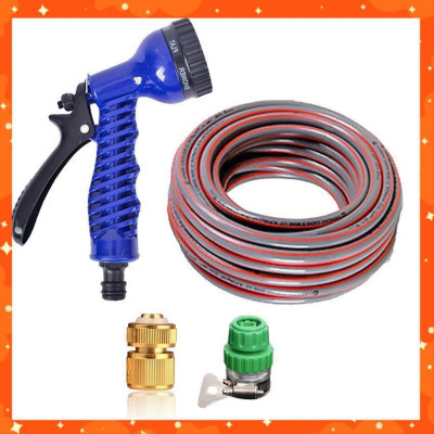 Bộ dây vòi xịt rửa xe, tưới cây, dọn dẹp nhà cửa 3-5m (cút đồng nối nhựa xanh) 206843