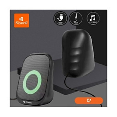 Loa vi tính 2.0 Kisonli X7 Black LED - HT - HÀNG CHÍNH HÃNG