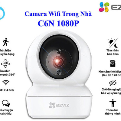 Camera Wifi Trong Nhà EZVIZ C6N 1080P QUAY 360 độ, đàm thoại 2 chiều - hàng chính hãng