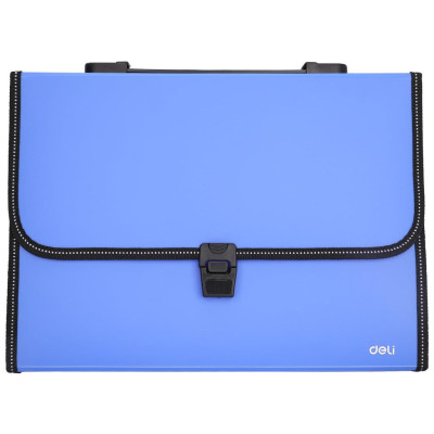 Cặp tài liệu A4 Deli - 12 ngăn - Xanh dương/ xanh lá - 1 cái - E5559