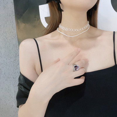 Dây chuyền vòng cổ mix ngọc trai và hạt cườm hot girl sang chảnh choker xinh đẹp