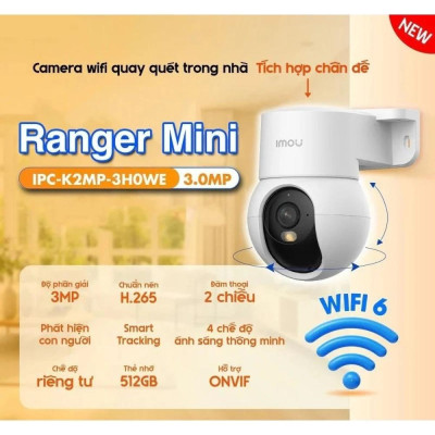 Camera IMOU Wifi Trong Nhà Ranger Mini K2MP 3MP/5MP Đàm Thoại 2 Chiều, Màu Ban Đêm - TRANGIATELECOM Hàng chính hãƞg Hàng nhập khẩu