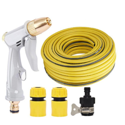 Bộ dây vòi xịt nước rửa xe, tưới cây tăng áp 3 lần, loại 3-5m (cút nhựa nối 713-1) 206846