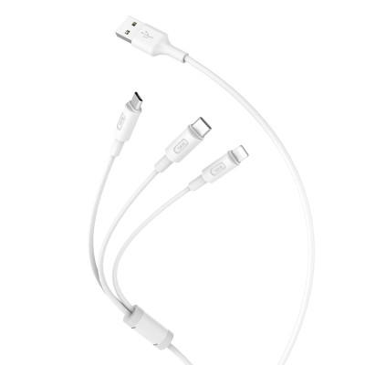 Cáp sạc 3 đầu chính hãng -Hoco X25 + Tặng Gía Đỡ Điện Thoại - Chính Hãng 