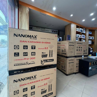 Loa Kéo Bình & Điện Nanomax Pro-300 Bass Đôi 40cm 2250w. Hàng Chính hãng
