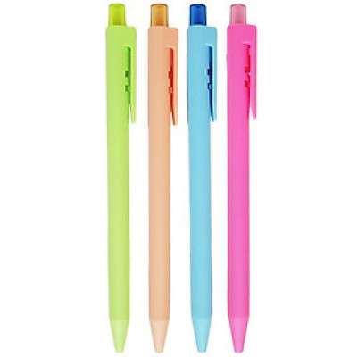 Vỉ 4 Bút Bi Bấm O-Second 0.5 mm - Radius - Mực Xanh