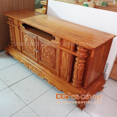 Kệ Tivi Cổ Điển Gỗ Gõ Đỏ Đẹp Giá Rẻ 1m4 Nội Thất