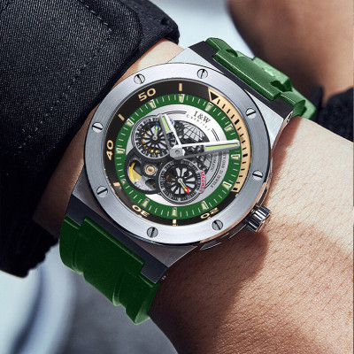 Đồng hồ nam chính hãng IW CARNIVAL IW619G-3 Kính sapphire ,chống xước,Chống nước 50m,Bảo hành 24 tháng,Máy cơ (Automatic),Dây cao su cao cấp,thiết kế lộ cơ thể thao