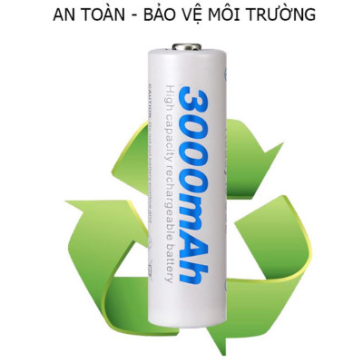 Combo 4 pin sạc AA 3000mAh kèm sạc BESTON C9009 - sạc nhanh tự ngắt - có đèn báo pin đầy - Hàng nhập khẩu