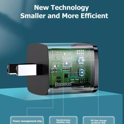 Sạc Nhanh Baseus 20W USB C Hỗ Trợ Sạc Nhanh Type C PD Cho iPhone - Công Nghệ Power Delivery 3.0 QC 3.0 - Hàng Chính Hãng