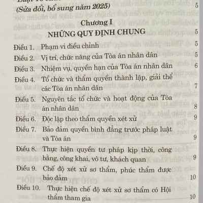 Luật Tổ Chức Toà Án Nhân Dân ( Sửa Đổi, Bổ Sung Năm 2025)