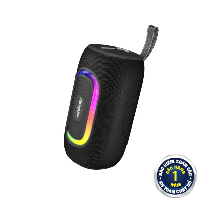 Loa di động Energizer BTS163BK kết nối với bluetooth 5.2, bảo hành 12 tháng - Hàng chính hãng