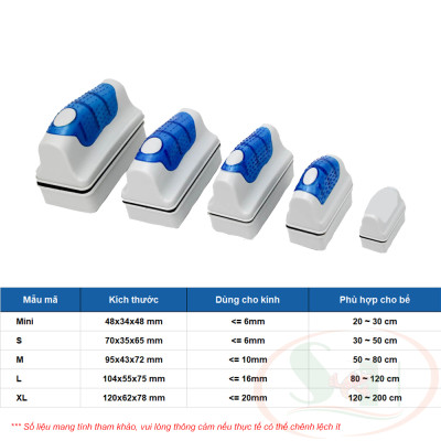Nam châm KaoKui Magnetic Glass Cleaner cọ hít vệ sinh cạo rêu hồ cá tép thủy sinh