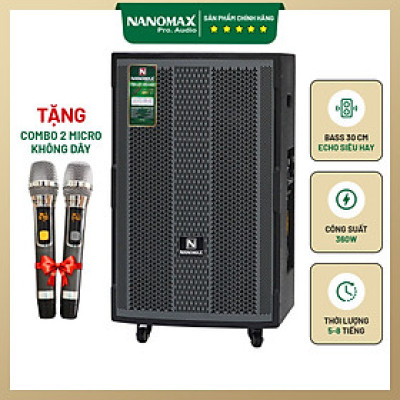 Loa Kéo Nanomax SK-15D2 Xám Bass 40cm Công Suất 550w Karaoke Bluetooth Hàng Chính Hãng