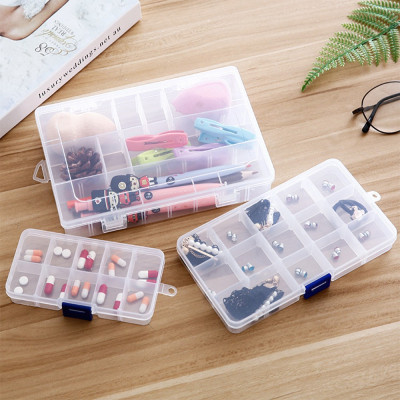 Hộp nhựa đựng đồ cá nhân, trang sức trong suốt mini đẹp mắt 10, 15, 24 ngăn có nắp, hộp nhựa đựng thuốc, linh kiện điện tử chia nhiều ngăn