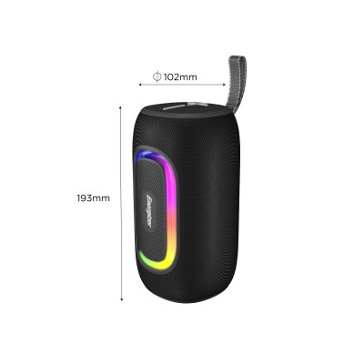 Loa di động Energizer BTS163BK kết nối với bluetooth 5.2, bảo hành 12 tháng - Hàng chính hãng