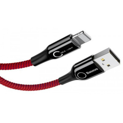 Cáp sạc 2.4A Baseus C-shaped tích hợp đèn Led tự ngắt khi pin đầy cho iPhone/iPad dài 100CM ( nhiều màu ) - Hàng chính hãng