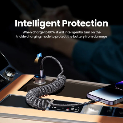 Dây cáp sạc lò xo sạc nhanh PD 20W USB C to Light chuẩn Type C PD 3.0 hiệu Rock Spring PD Cable cho iPhone / cho iPad / cho Airpods có khả năng truyền tải dữ liệu tốc độ cao 480Mbps, trang bị chip điều chỉnh dòng điện thông minh - hàng nhập khẩu