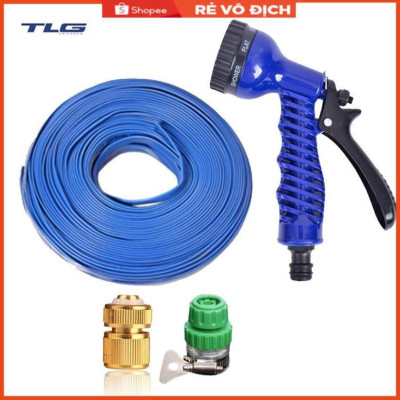 Bộ dây vòi xịt rửa xe, tưới cây, dọn dẹp nhà cửa 7-10m (cút đồng nối nhựa xanh) 206843