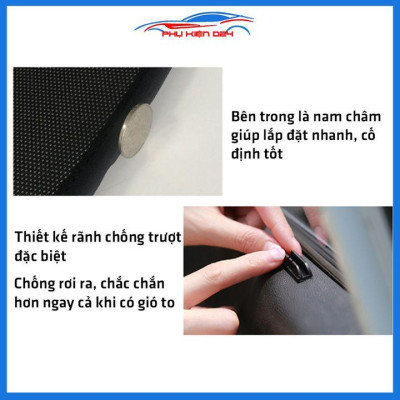 Bộ 4 rèm chắn nắng nam châm Vios 2014-2015-2016-2017-2018 khung cố định chống tia UV