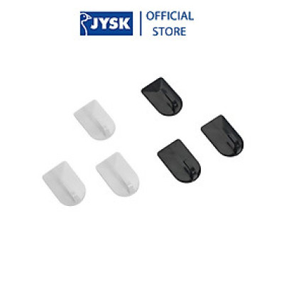 Bộ 3 móc treo phòng tắm | JYSK Riala | nhựa | đen/trắng | R3.5xD2xC6cm