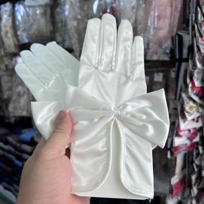 Găng tay nữ cô dâu phi bóng xẻ cổ tay hở đính nơ phi mẫu đẹp Giangpkc SP2214266