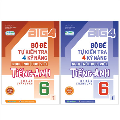 Sách - Combo Big 4 Bộ Đề Tự Kiểm Tra 4 Kỹ Năng Nghe - Nói - Đọc - Viết (Cơ Bản Và Nâng Cao) Tiếng Anh Lớp 6
