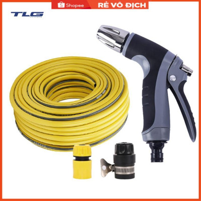 Bộ dây và vòi xịt tăng áp rửa xe tưới cây 206817(cút nhựa nối đen 712-2)