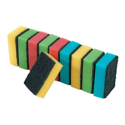 Xơ/mút rửa chén bát | JYSK Kaluka | bộ 10 chiếc | polyester/nylon | R6xD8xC3cm 