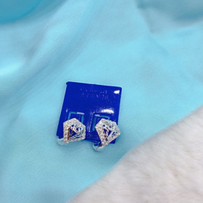 Bông tai hoa tai Bạc Hiểu Minh HT009074055HB hình viên kim cương