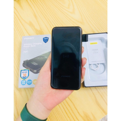 Sạc Dự Phòng Không Dây Pisen Wireless Charging  8000mAh ( Mặt kính, 2x USB Smart, Fast, Micro, LCD)- (TS-D252), hàng chính hãng