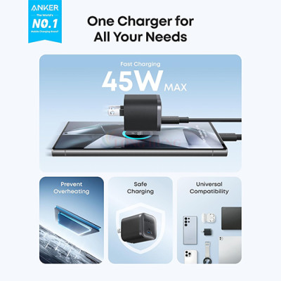 Cốc sạc Anker Nano 1C Compact Fast Charger 45W A2692 - Hàng chính hãng