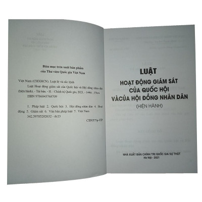 Sách - Luật Hoạt Động Giám Sát Của Quốc Hội Và Hội Đồng Nhân Dân - NXB Chính Trị Quốc Gia