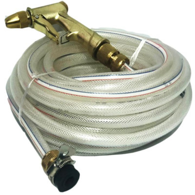 Vòi nước vòi phun nước rửa xe tưới cây tăng áp thông minh + bộ dây bơm nước cao cấp TLG  loạI 15m  (vòi đồng-dây trắng) 701-1498-1