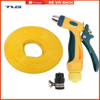 Bộ dây vòi xịt nước rửa xe,tưới cây tăng áp 3 lần 7-10m (nối nhựa đen 713-2)