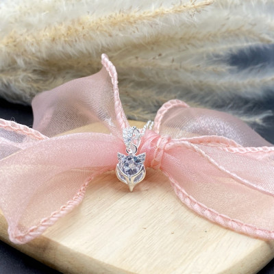 Dây Chuyền Nữ Bạc 925 Dây Xoắn Kép Hồ Ly Đá CZ Chống Xước Sang Trọng Sáng Đẹp Chính Hãng BẠC HIỂU MINH DMD455