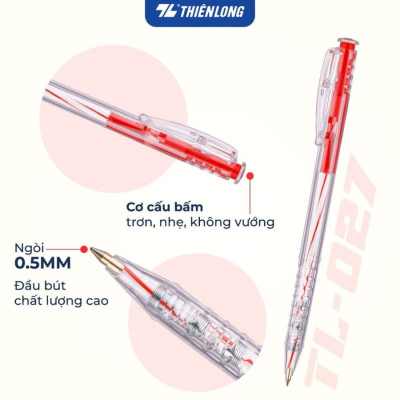 Bút Bi Đỏ TL-027 (Hộp 20 cây)